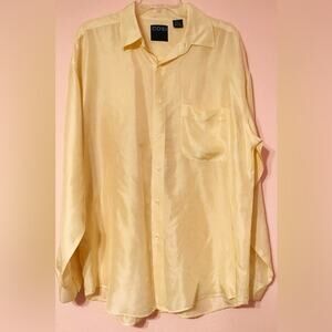 Cosi cream button down silk shirt size large